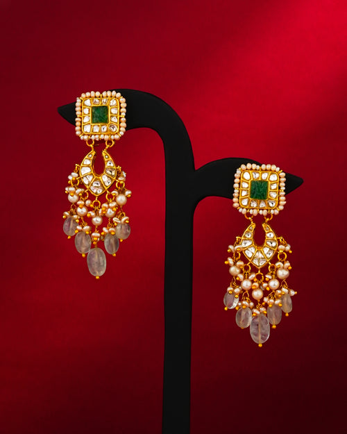 Reena Polki Long Earrings
