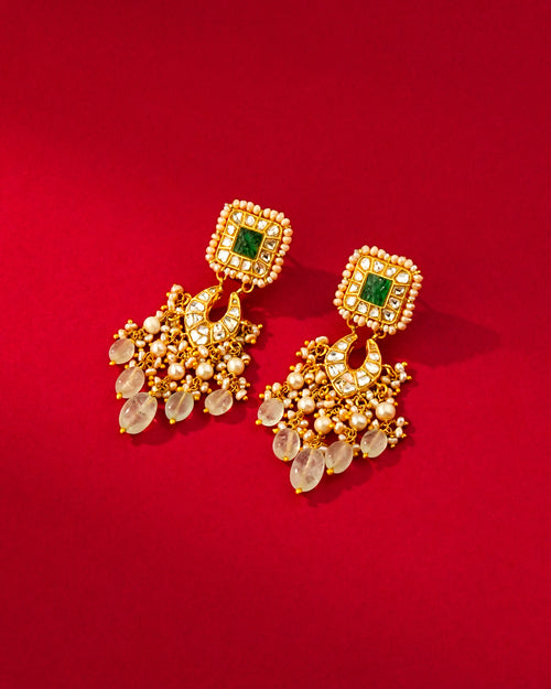 Reena Polki Long Earrings