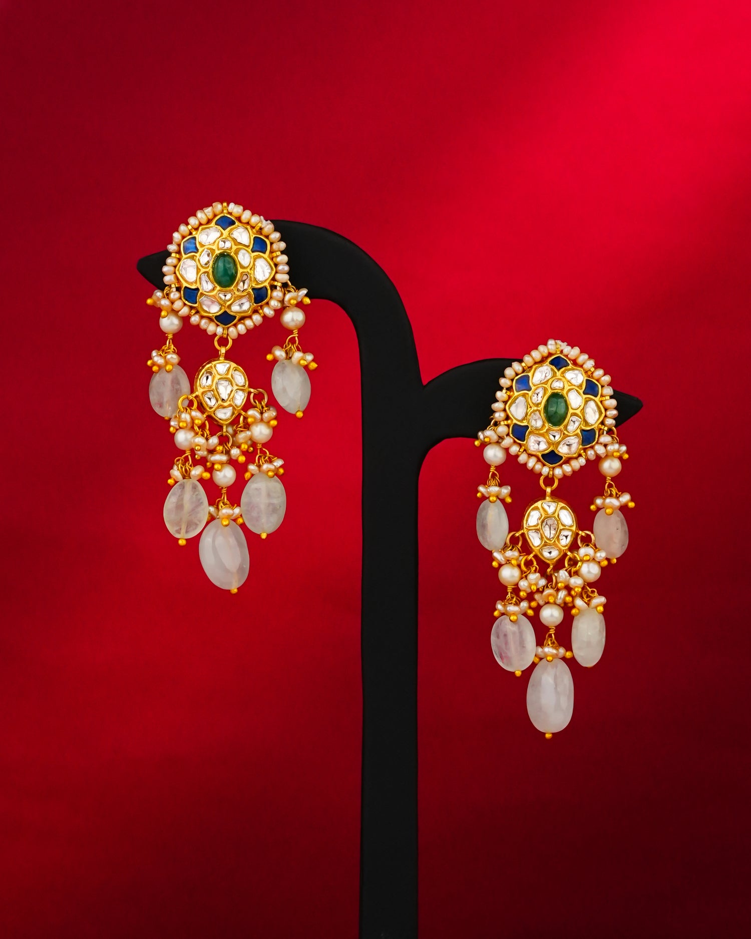 Sia Polki Long Earrings