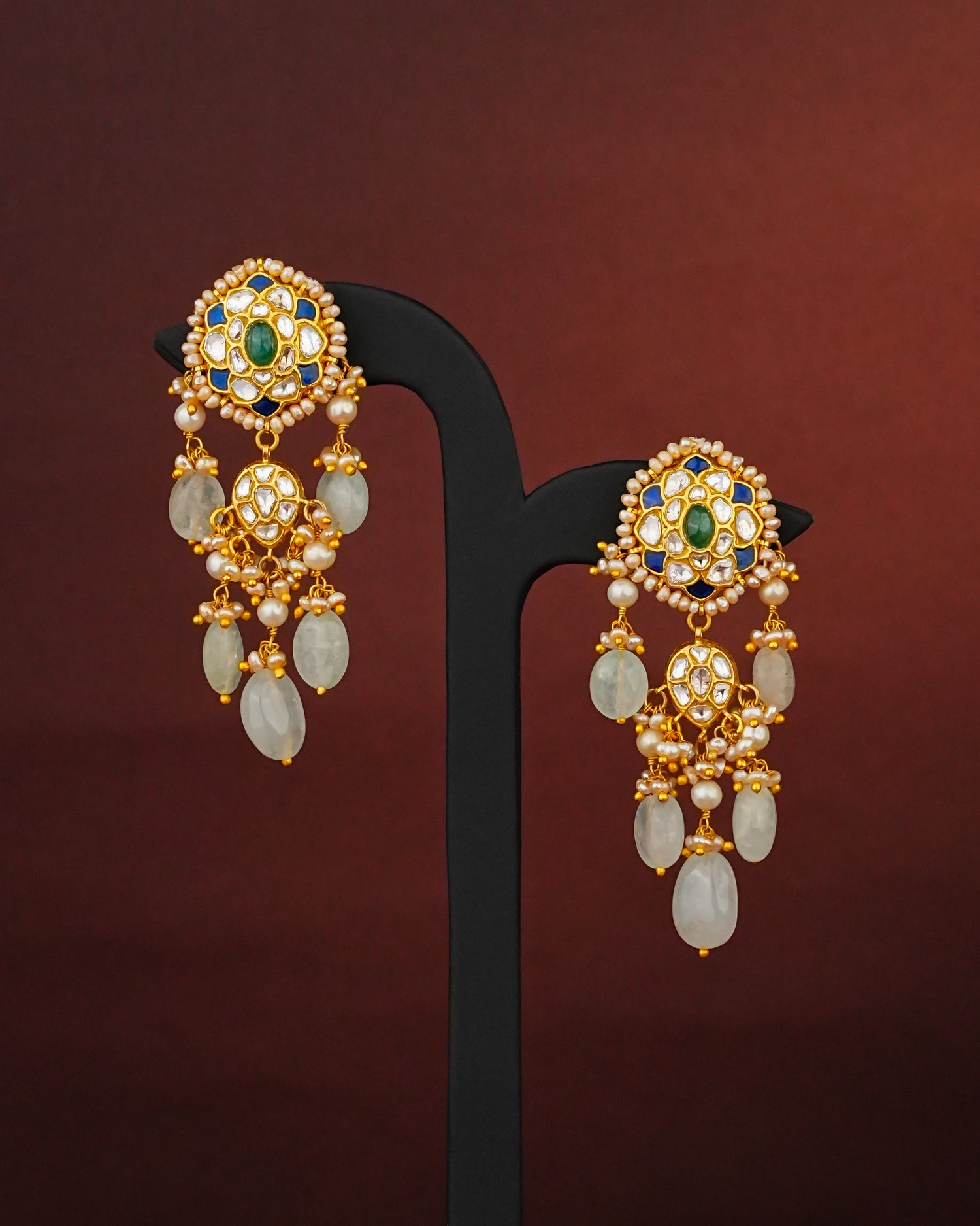 Sia Polki Long Earrings