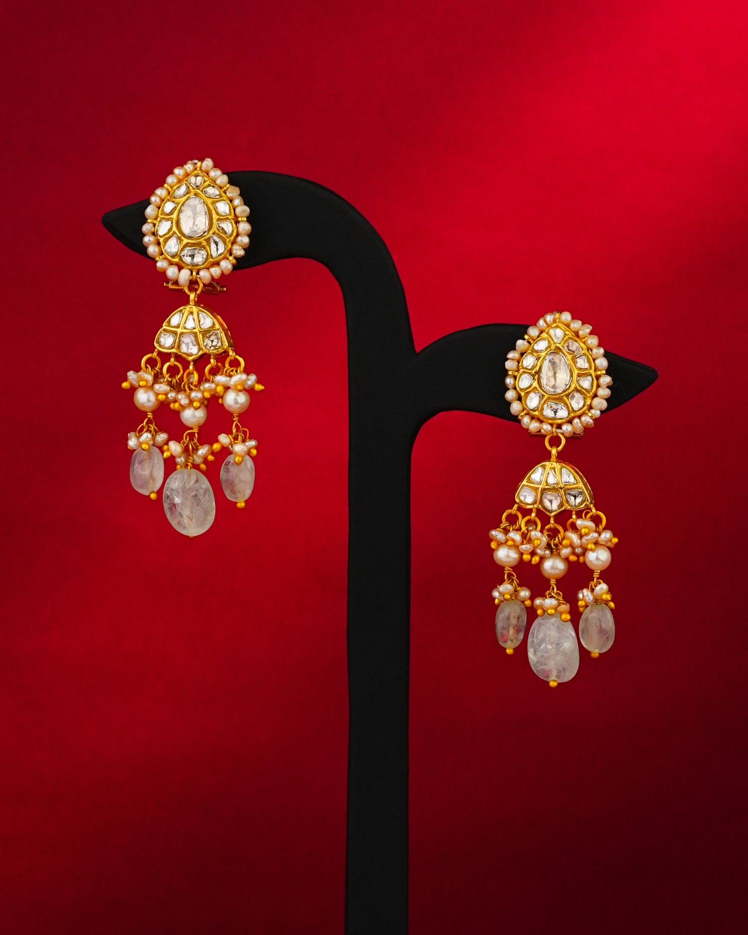 Falak Polki Long Earrings