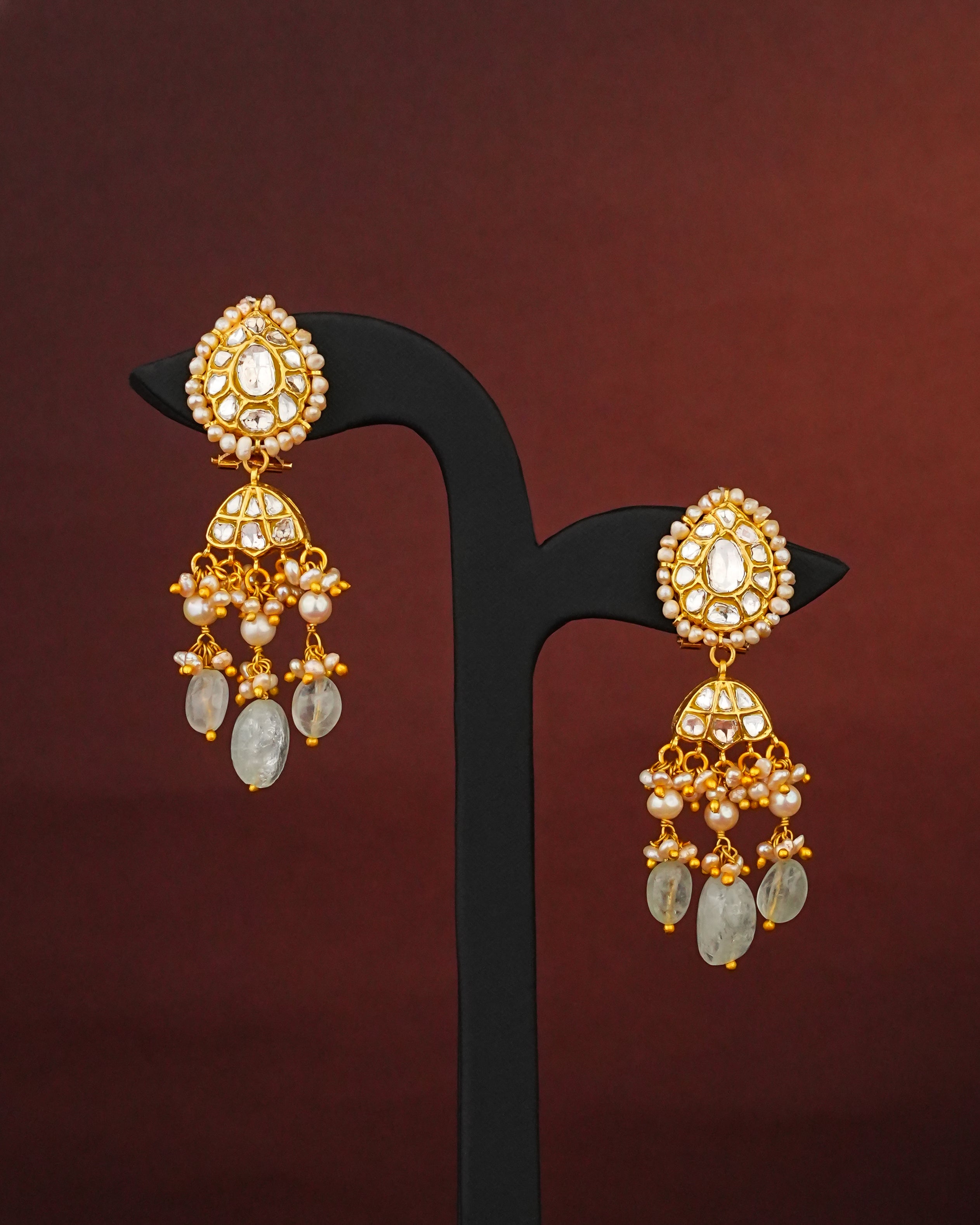 Falak Polki Long Earrings
