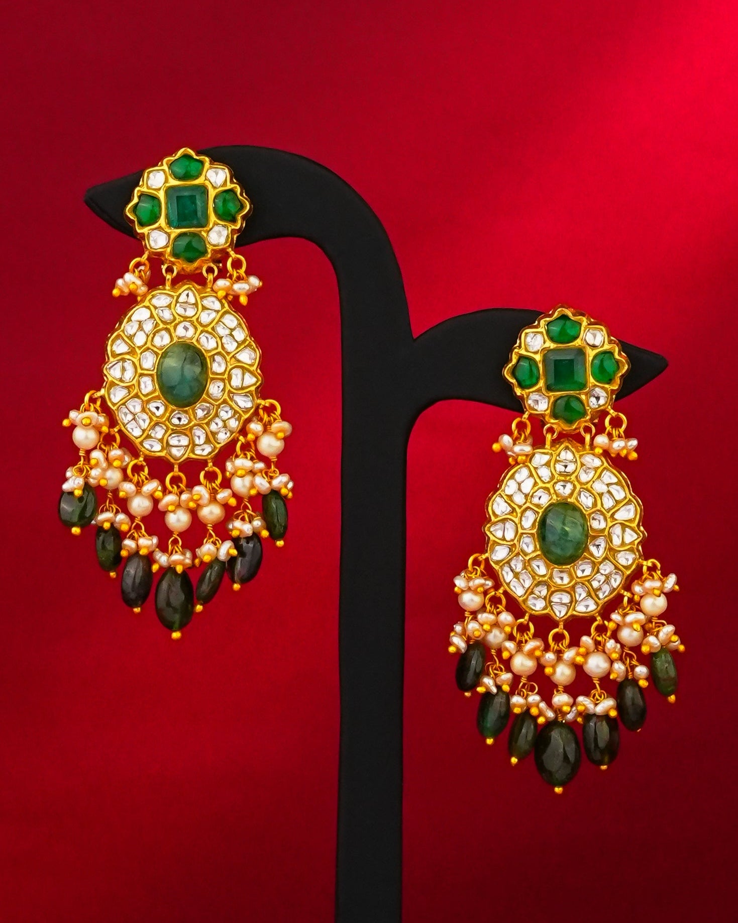 Dvisha Polki Long Earrings