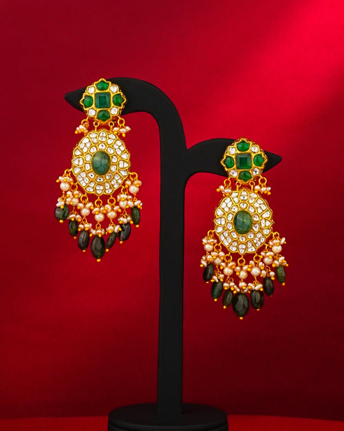 Dvisha Polki Long Earrings