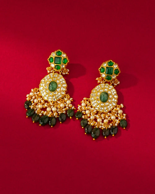 Dvisha Polki Long Earrings