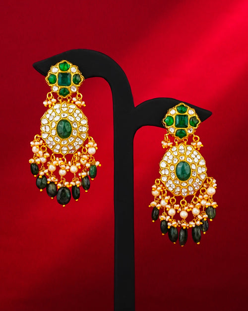 Dvisha Polki Long Earrings