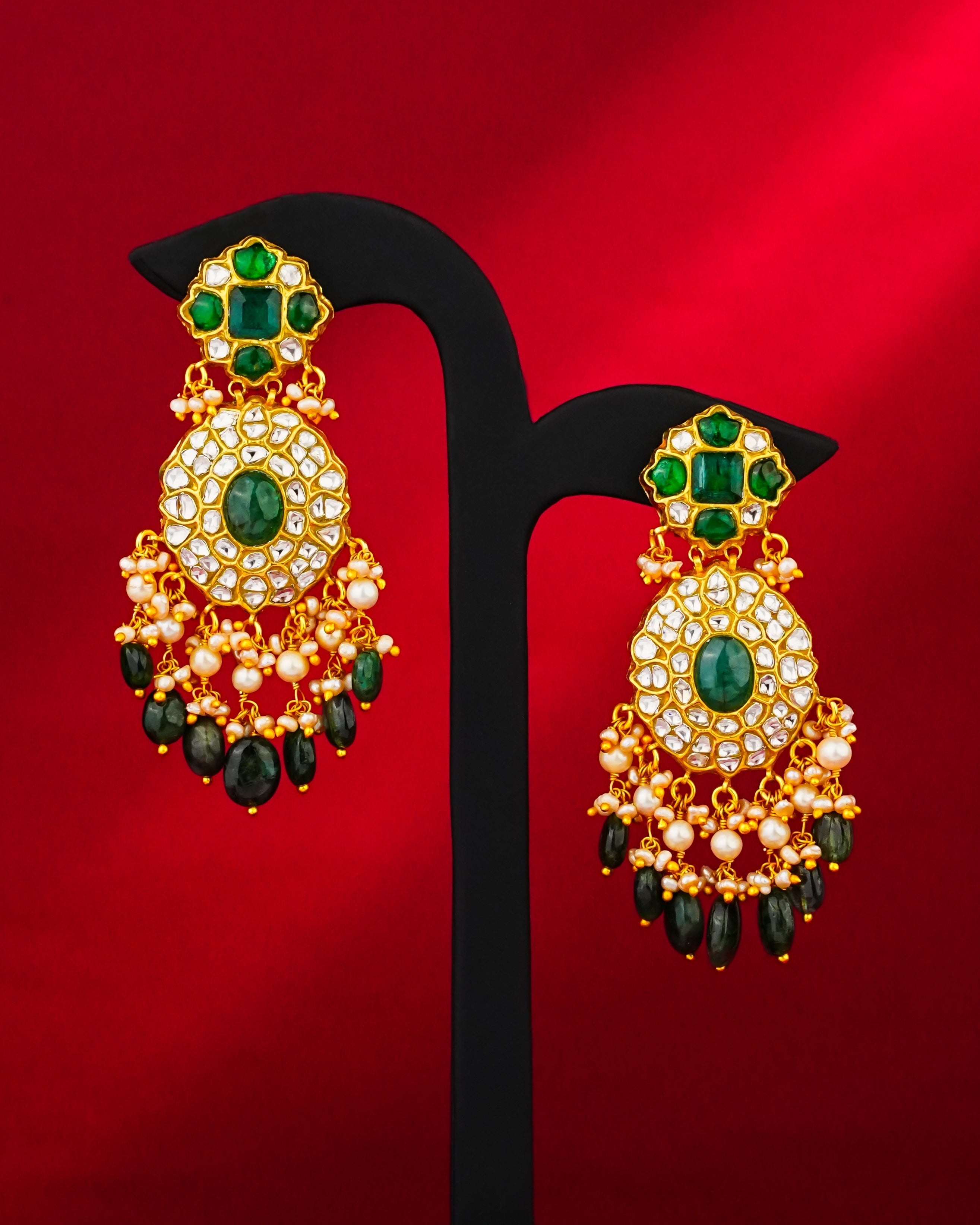 Dvisha Polki Long Earrings