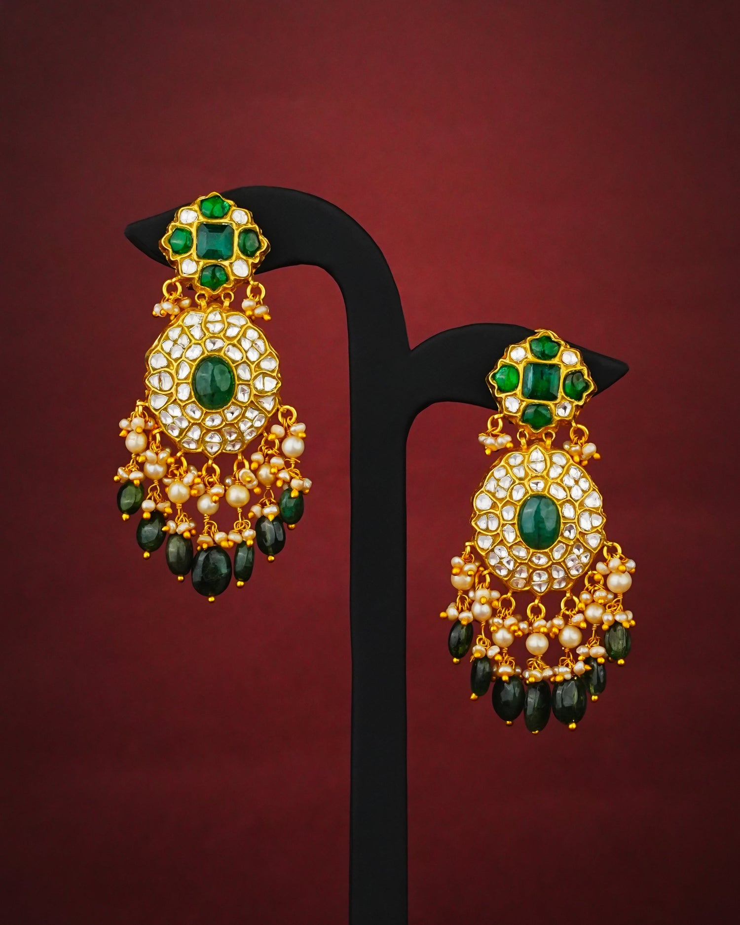 Dvisha Polki Long Earrings
