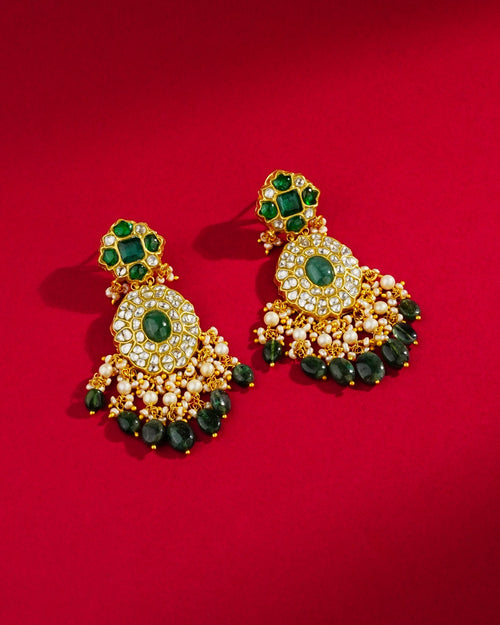 Dvisha Polki Long Earrings