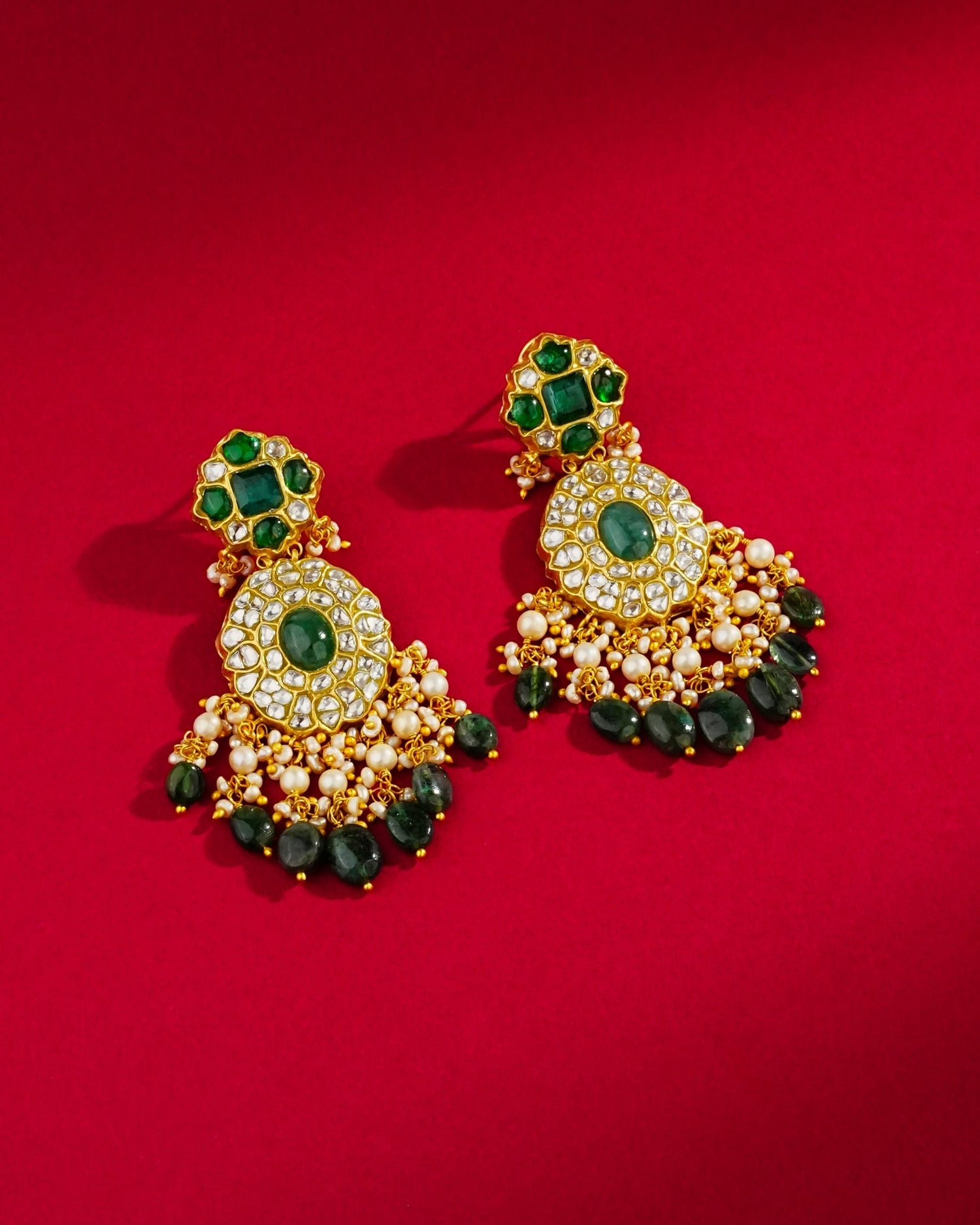 Dvisha Polki Long Earrings