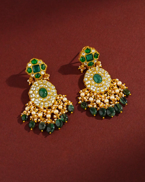 Dvisha Polki Long Earrings