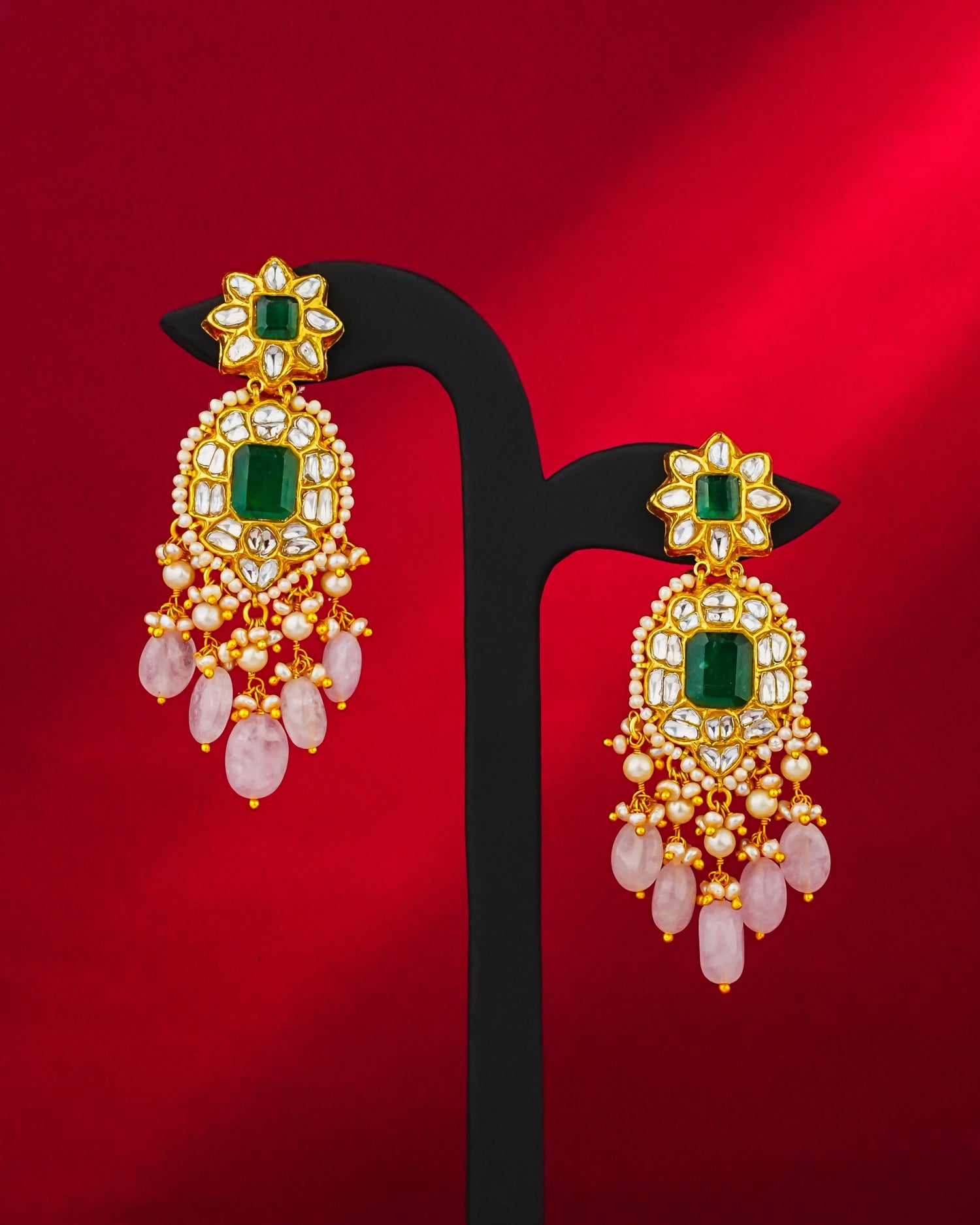 Ayushi Polki Long Earrings