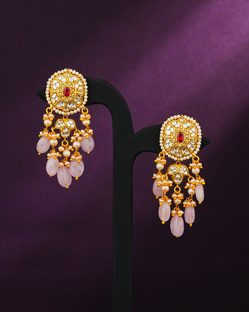 Faleesha Polki Long Earrings