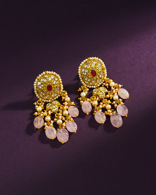 Faleesha Polki Long Earrings