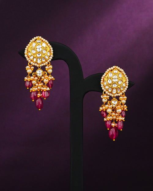 Easha Polki Long Earrings