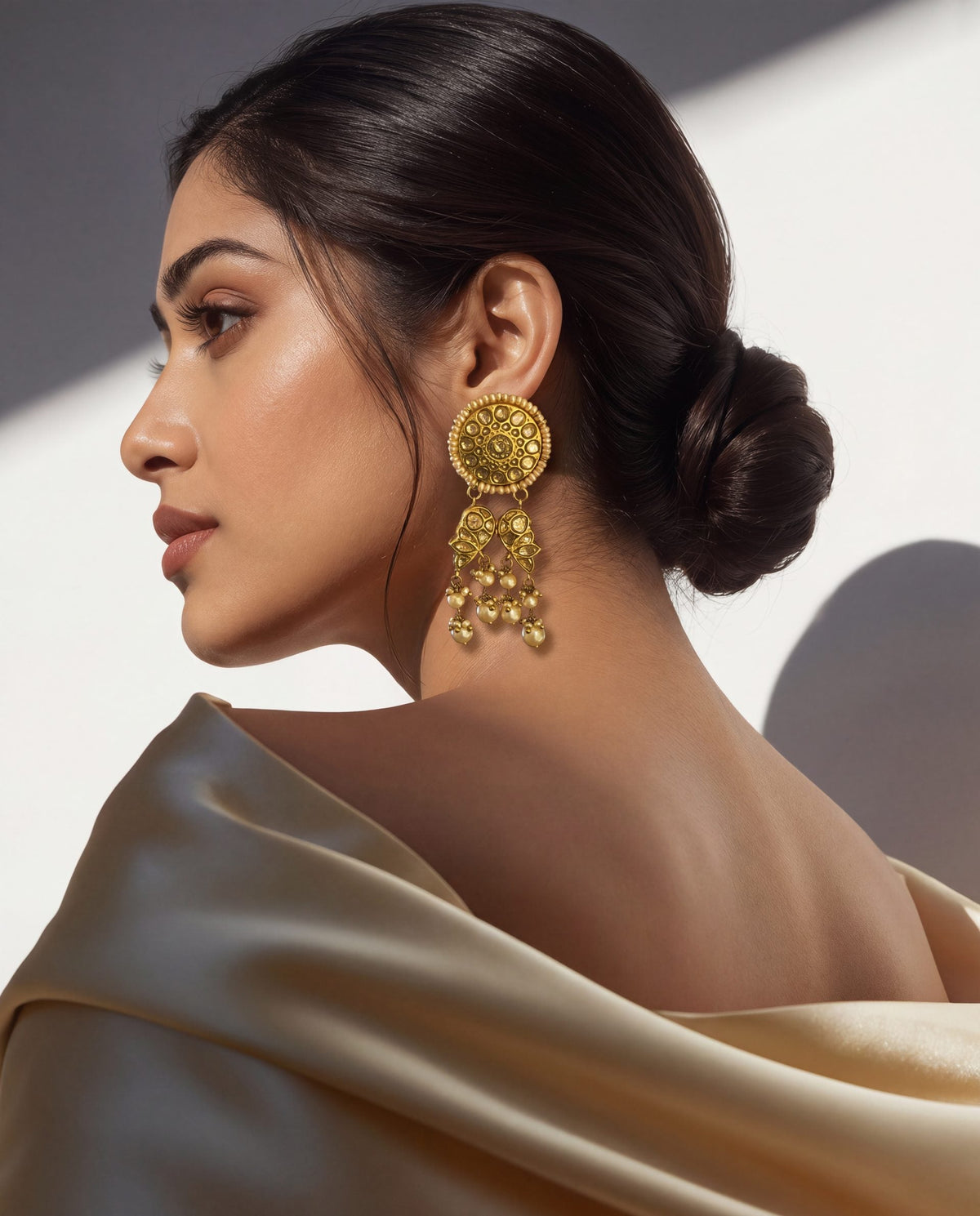 Ishaavi Polki Long Earrings