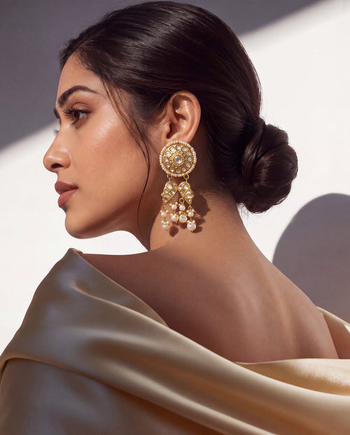 Ishaavi Polki Long Earrings