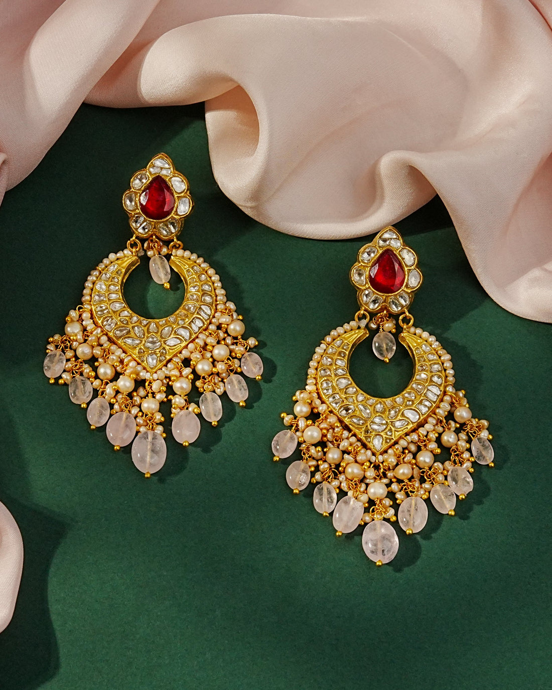 Zareen Necklace And Liza Chandbalis Polki Set