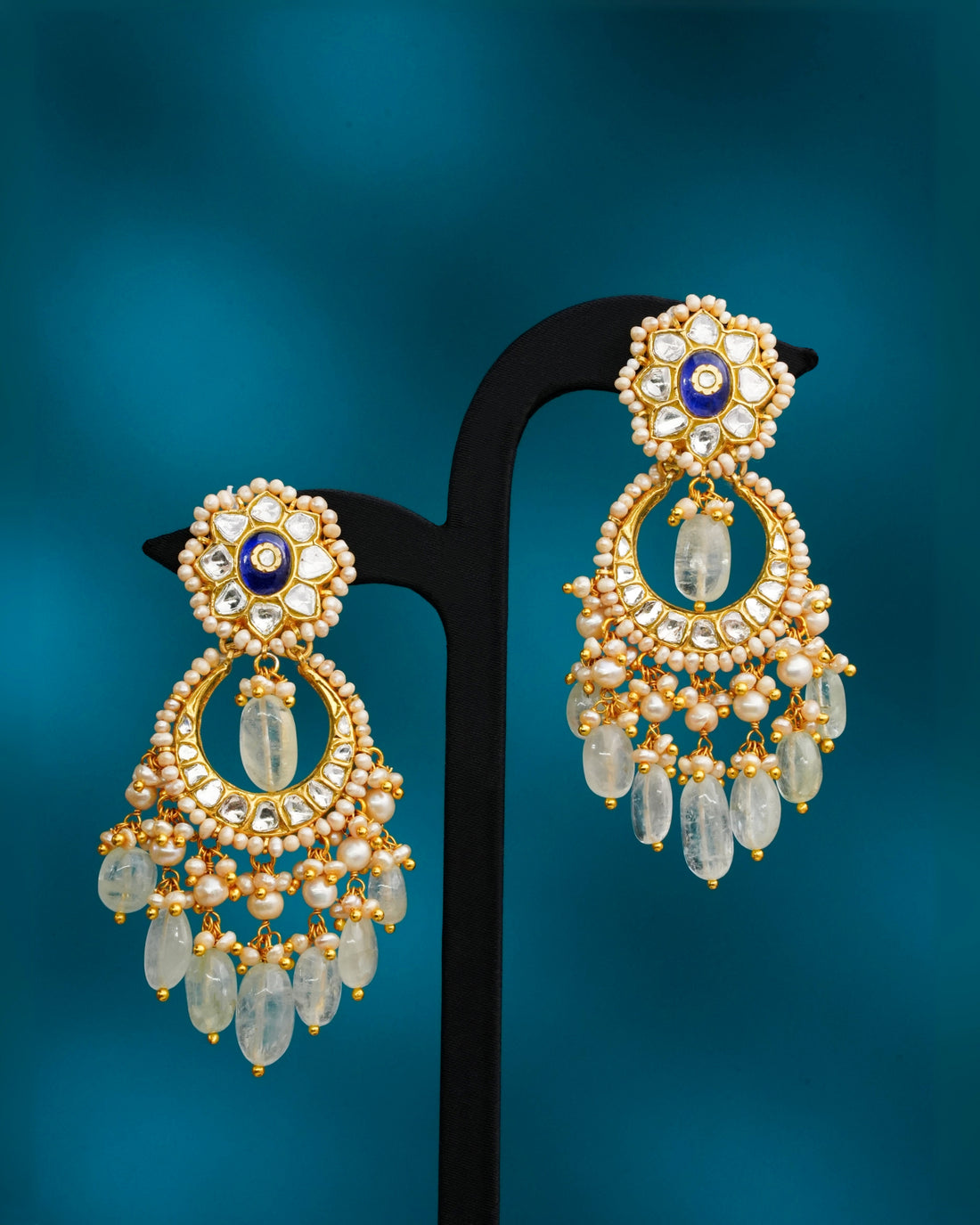 Yasha Necklace And Sakshi Chandbalis Polki Set