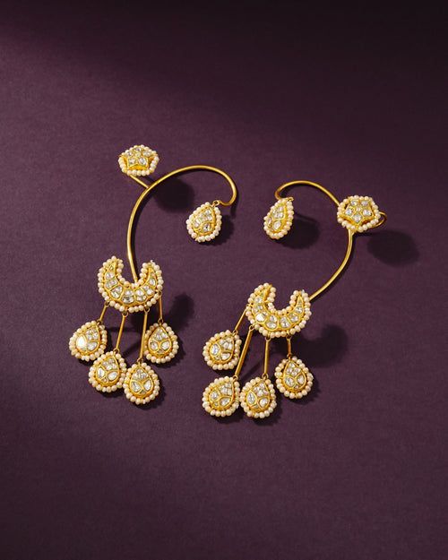 Emelia Polki Long Earrings