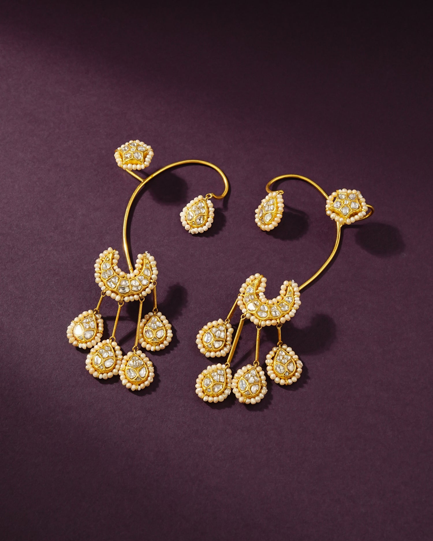 Emelia Polki Long Earrings