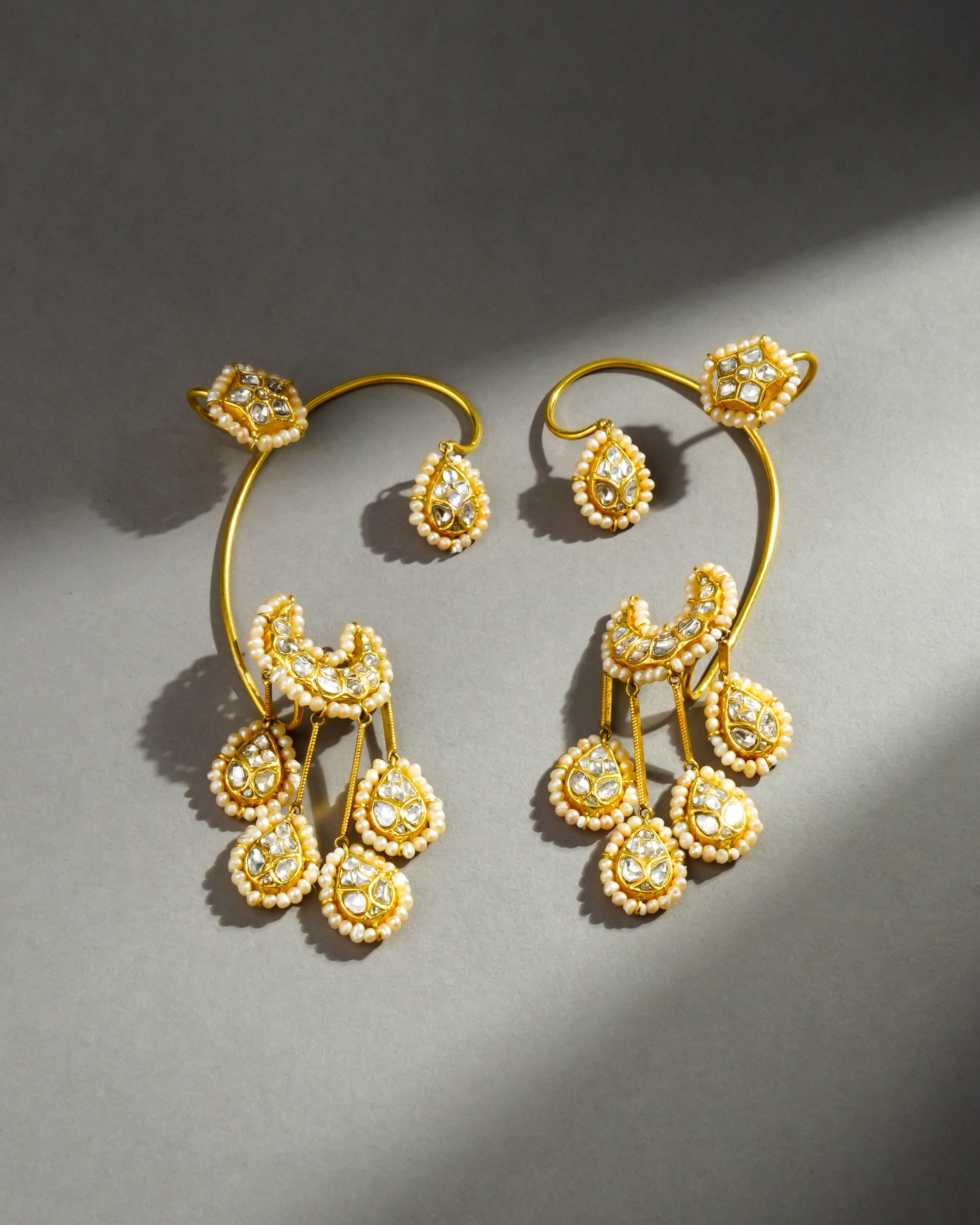 Emelia Polki Long Earrings