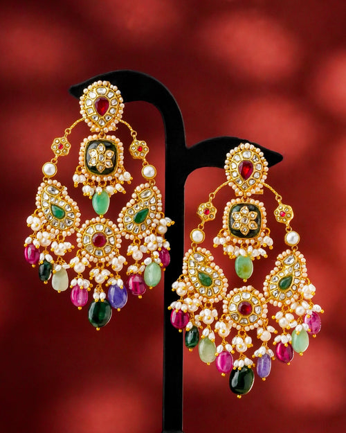 Alya Polki Long Earrings