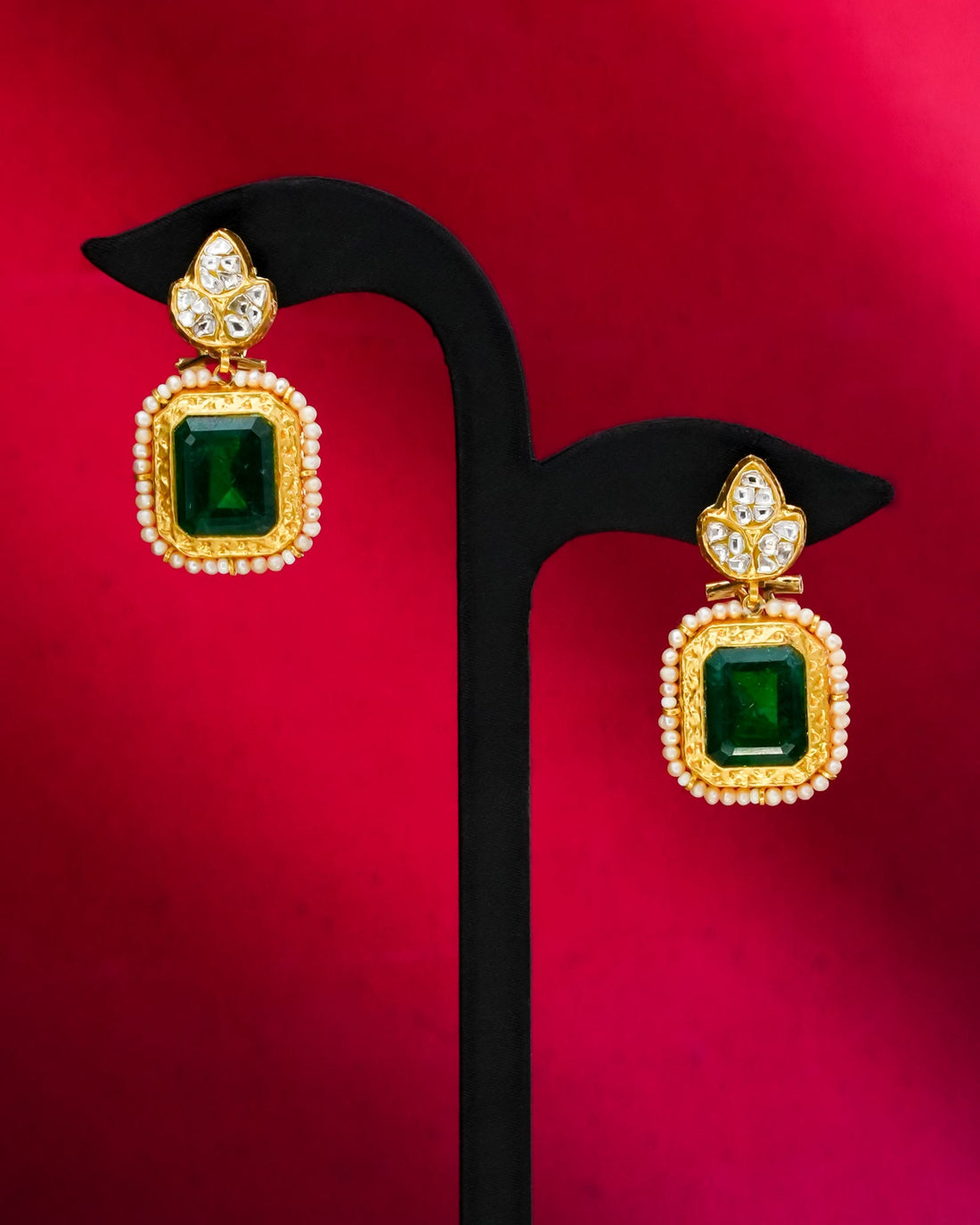 Arwa Polki Long Earrings