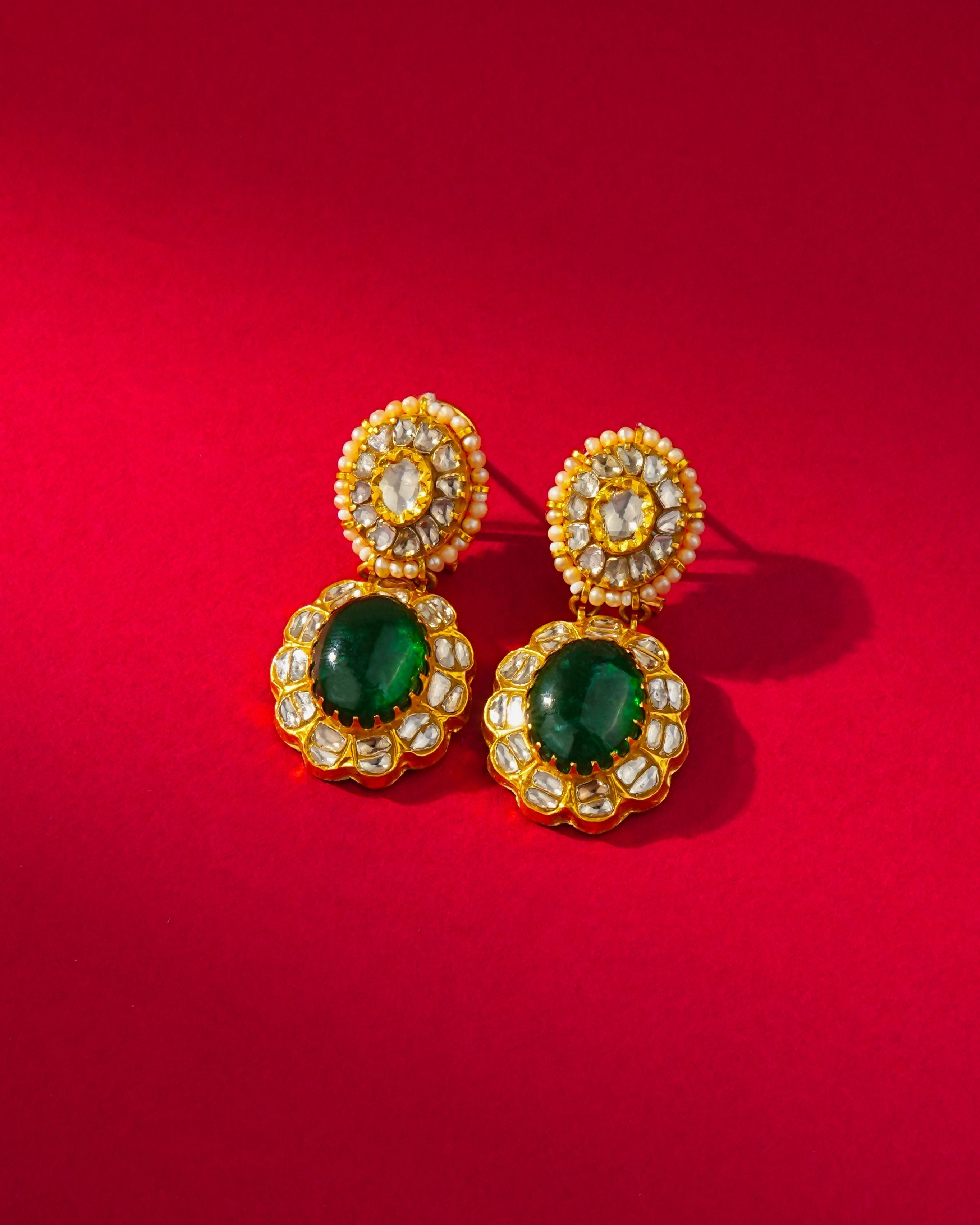 Dhruvika Polki Long Earrings