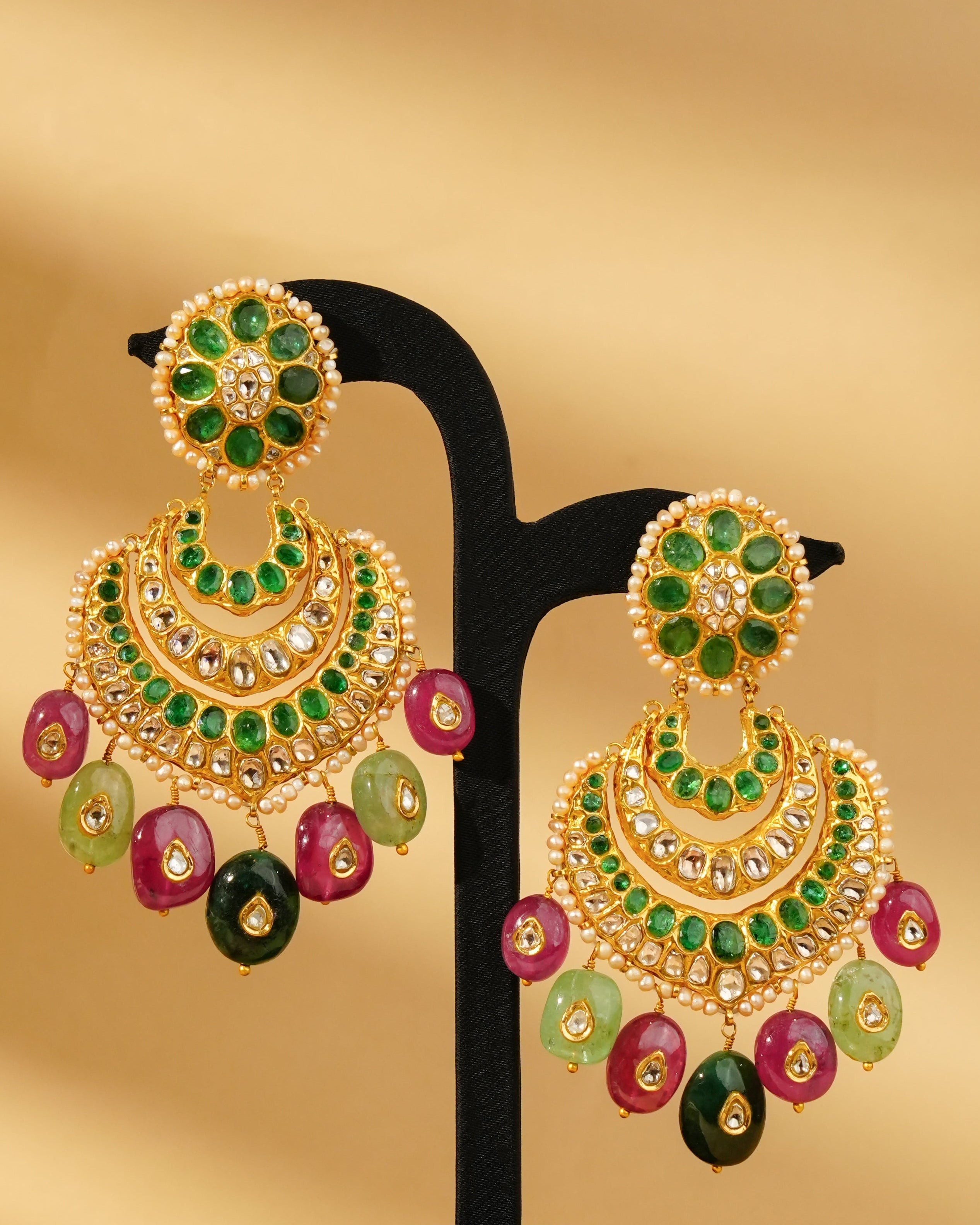 Gauri Polki Chandbalis - NO ORDERS