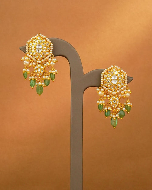 Nisha Polki Long Earrings