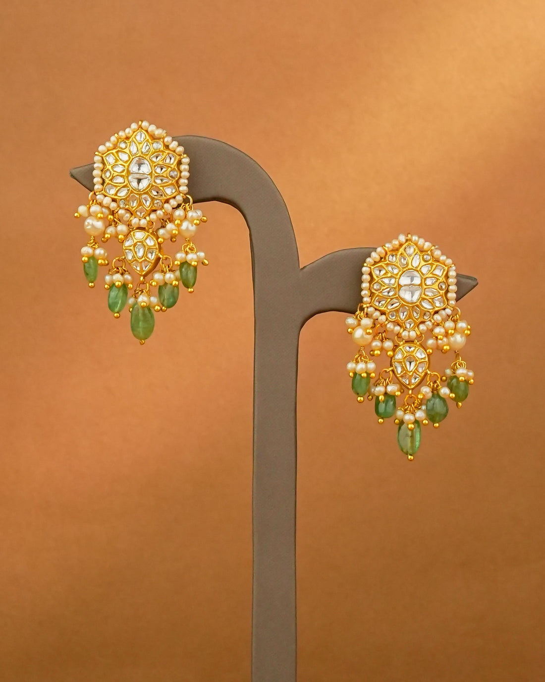 Nisha Polki Long Earrings