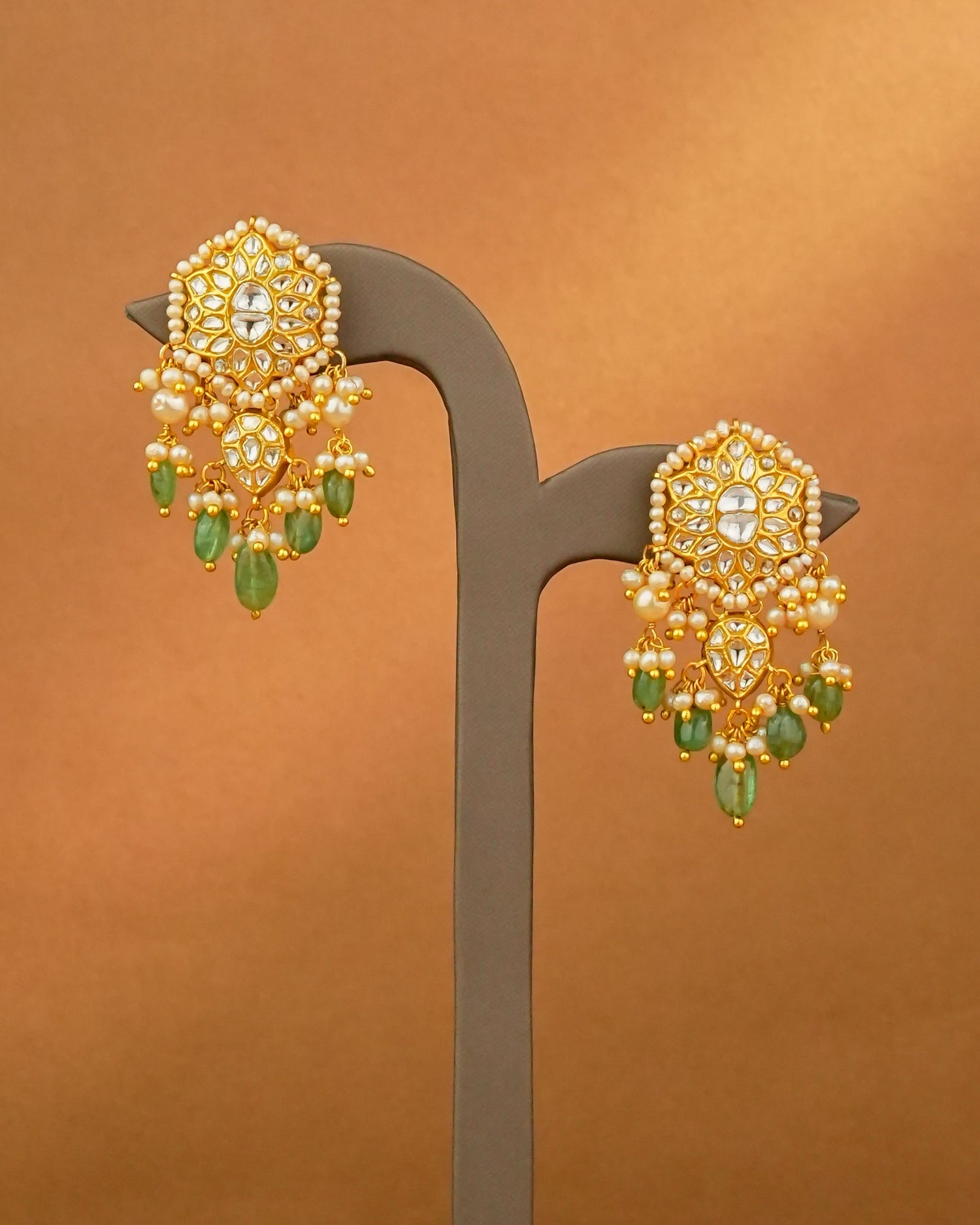 Nisha Polki Long Earrings