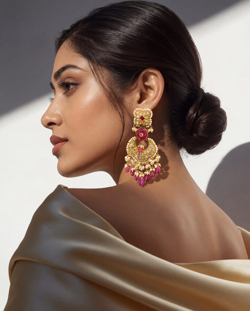 Sanya Polki Long Earrings