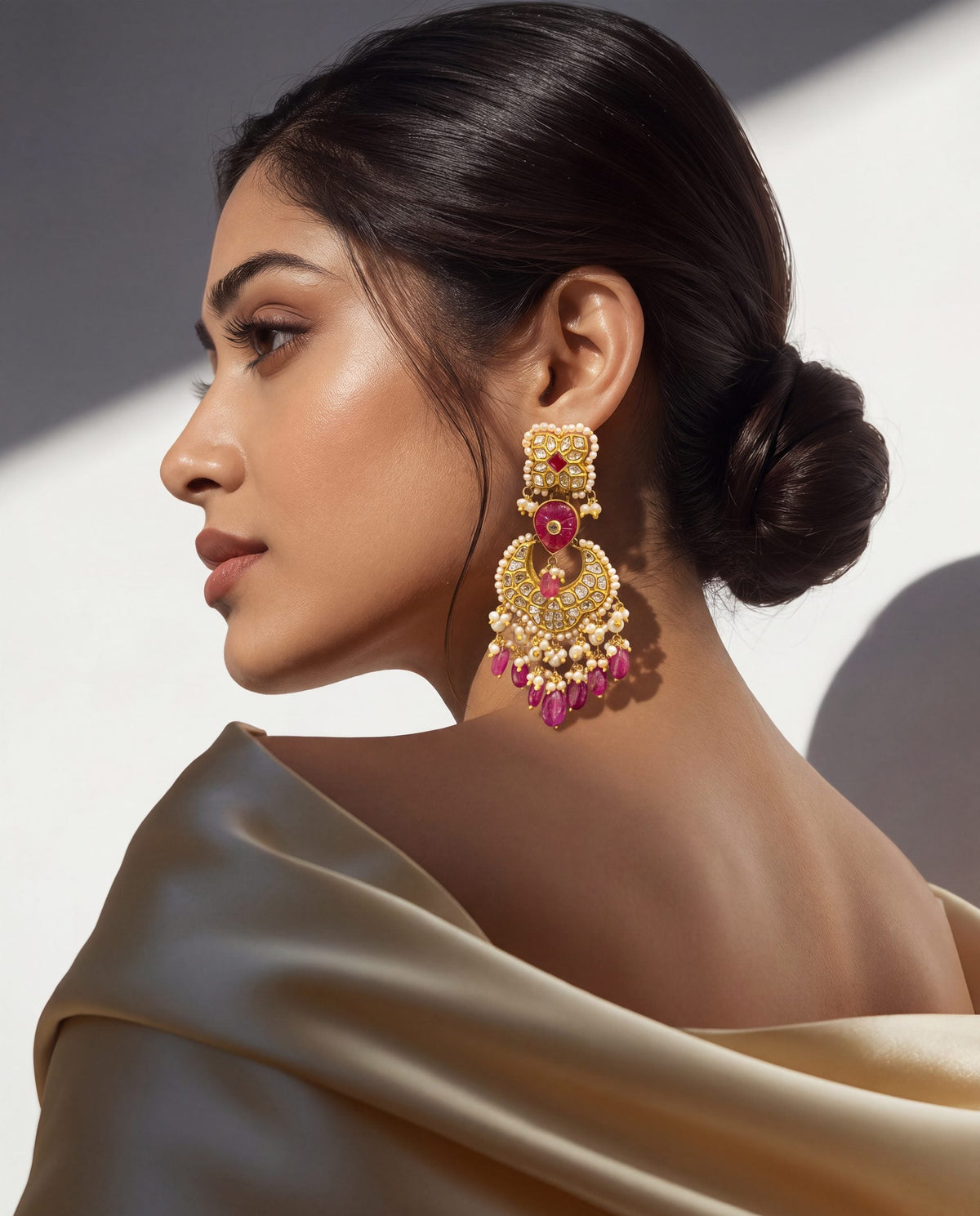 Sanya Polki Long Earrings
