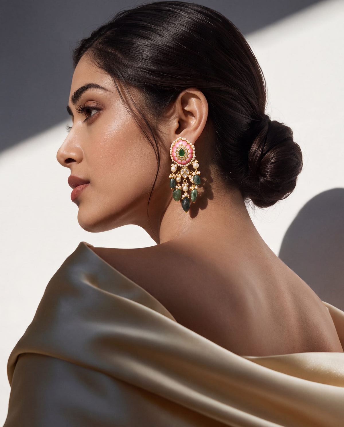 Tanika Polki Long Earrings