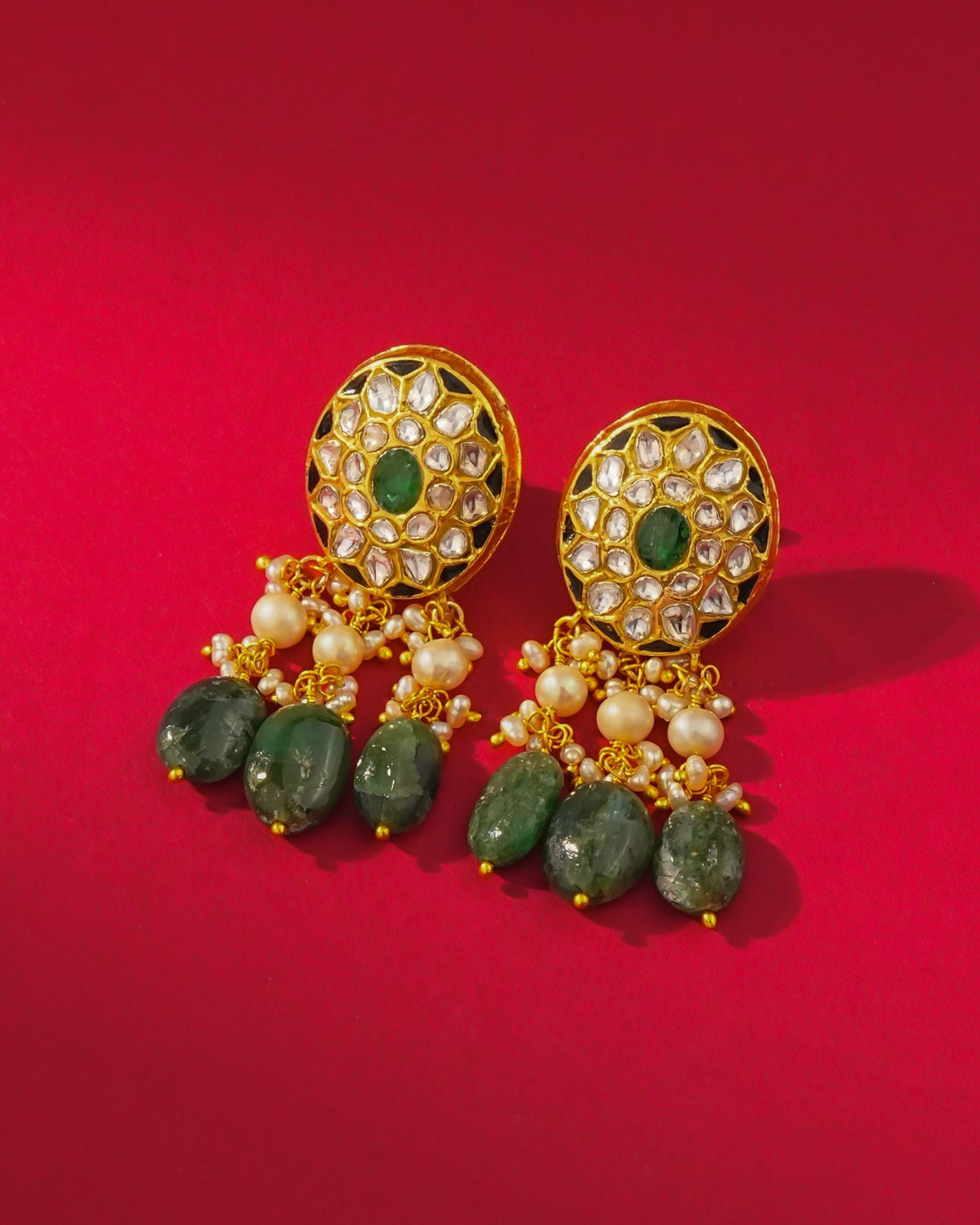 Ruchi Polki Long Earrings