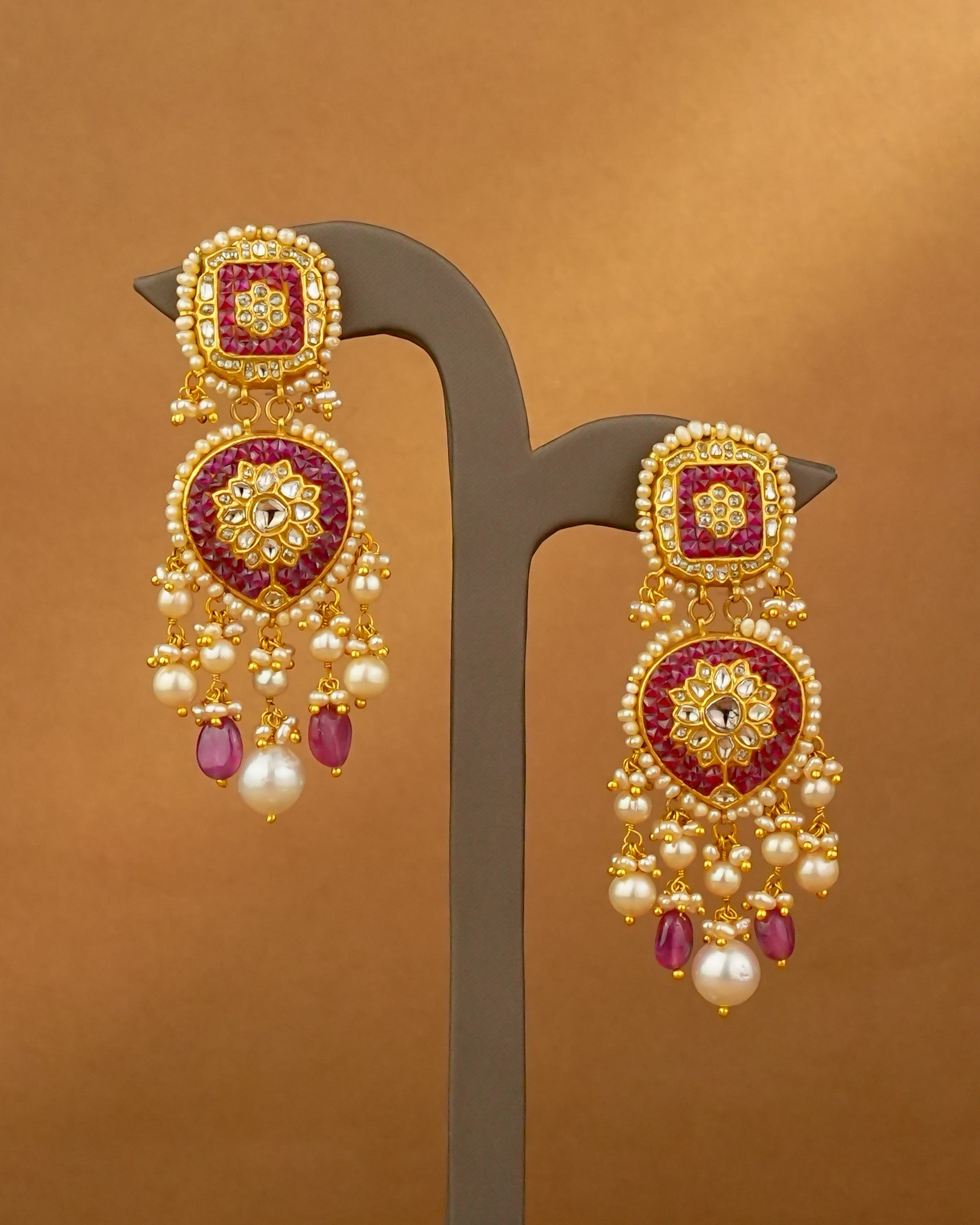 Rashi Polki Long Earrings