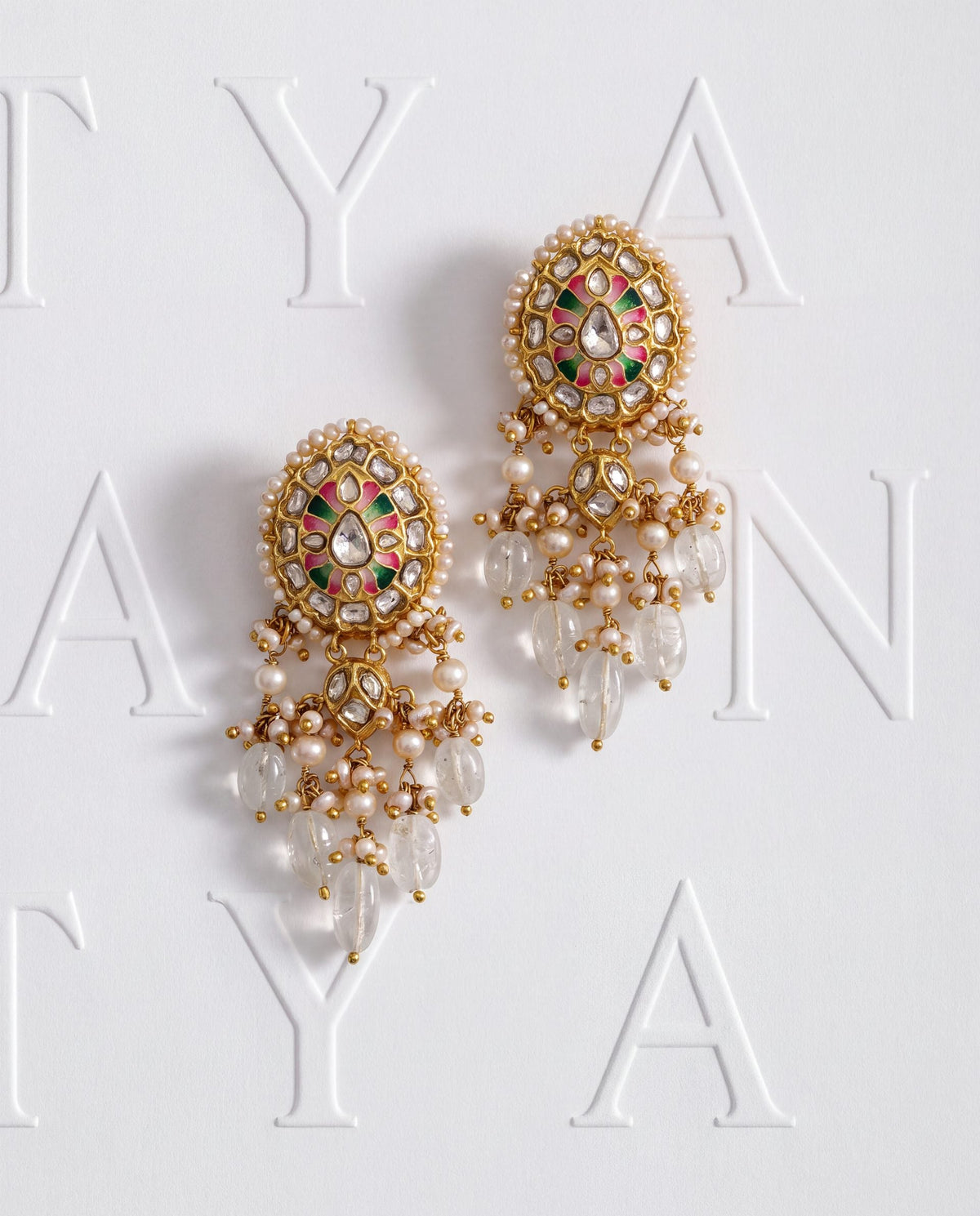 Aarya Polki Long Earrings