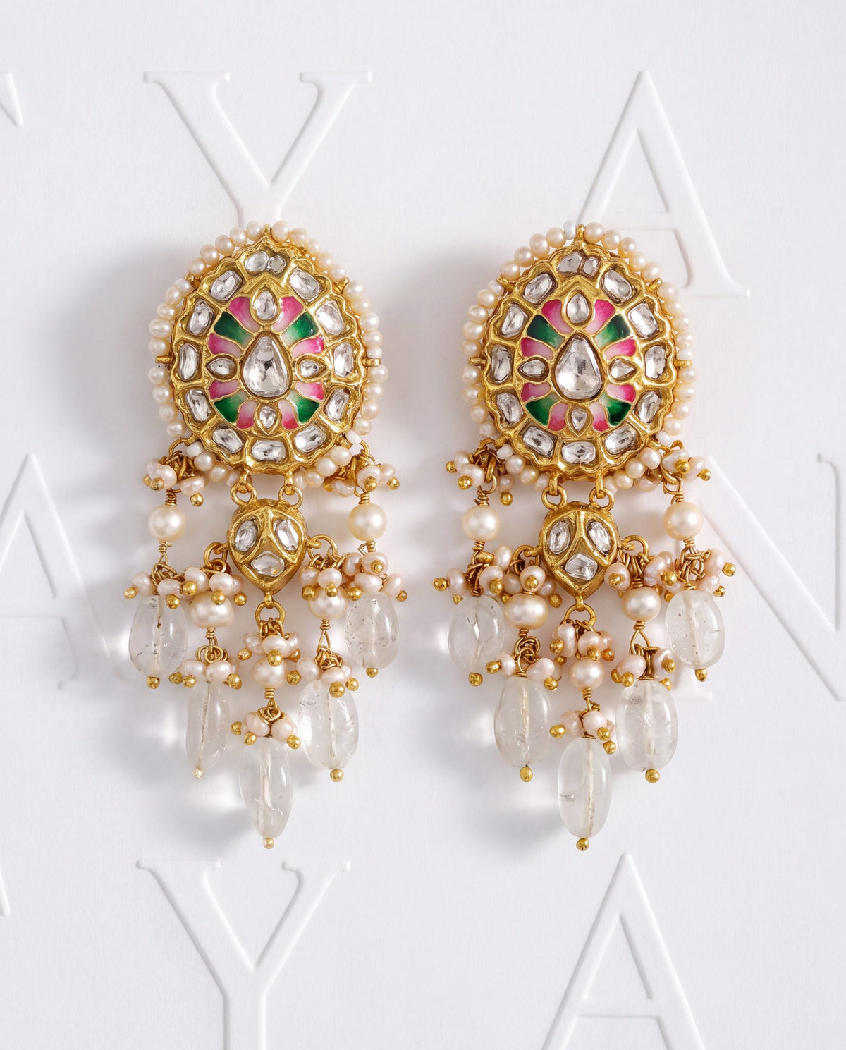Aarya Polki Long Earrings