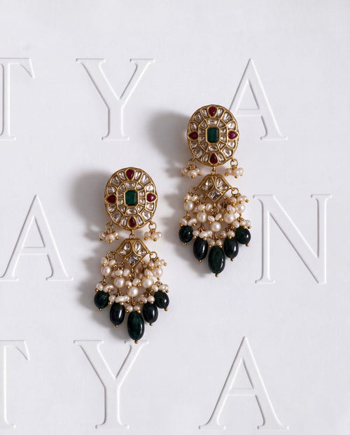 Jivka Polki Long Earrings