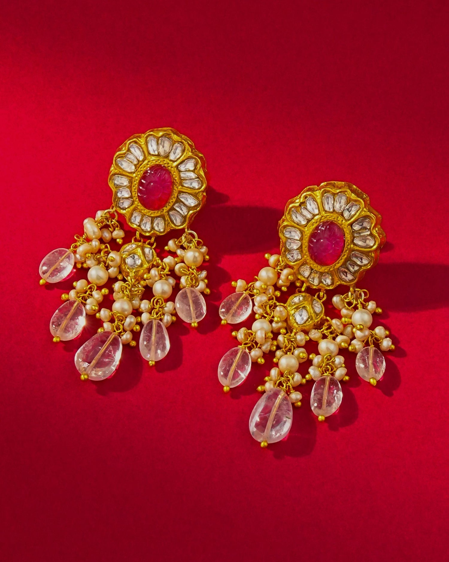 Janika Polki Long Earrings