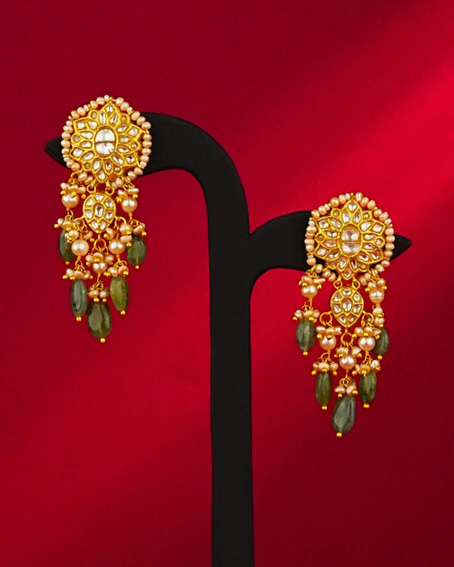 Nisha Polki Long Earrings