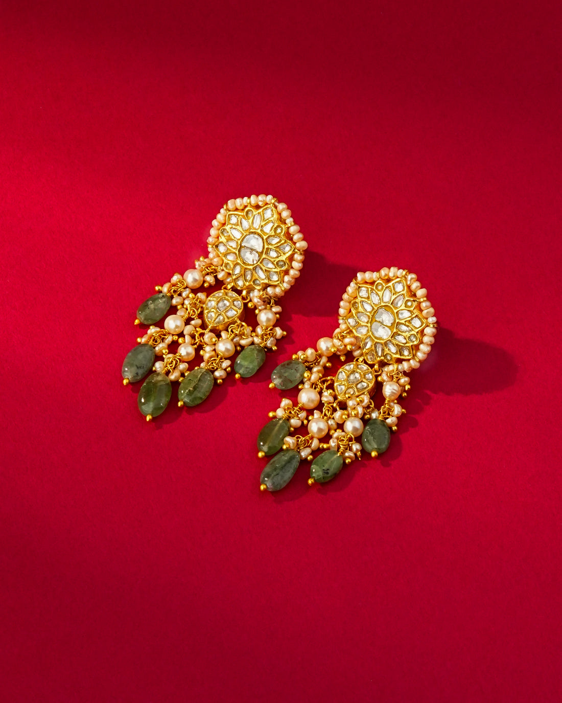 Nisha Polki Long Earrings
