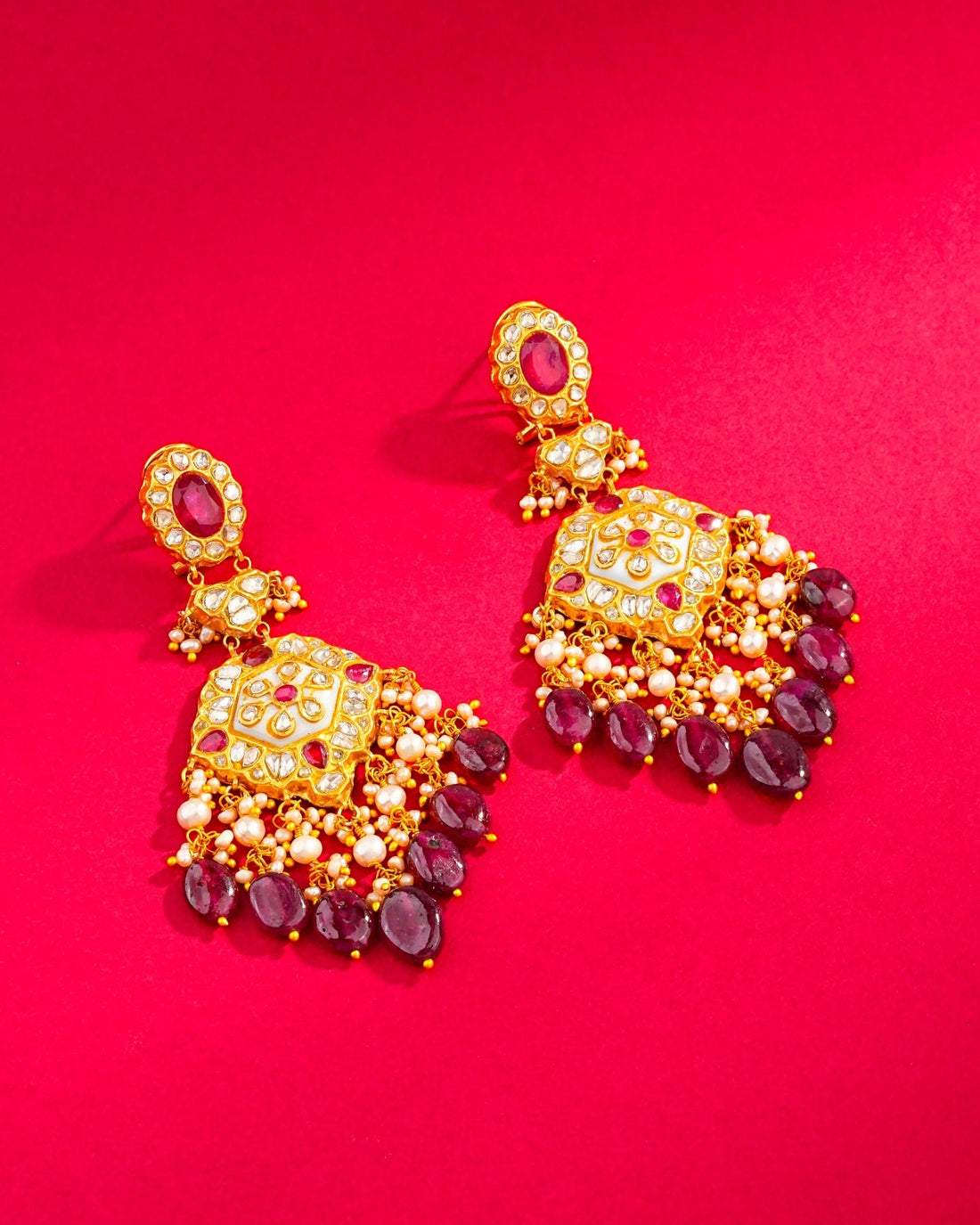 Anisha Polki Long Earrings