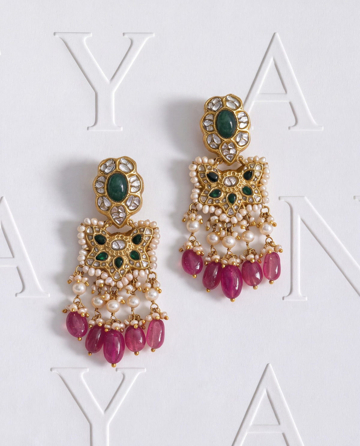Drisha Polki Long Earrings