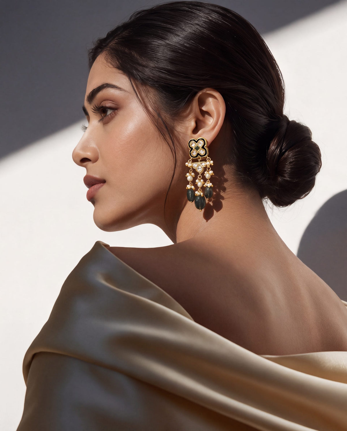 Divina Polki Long Earrings