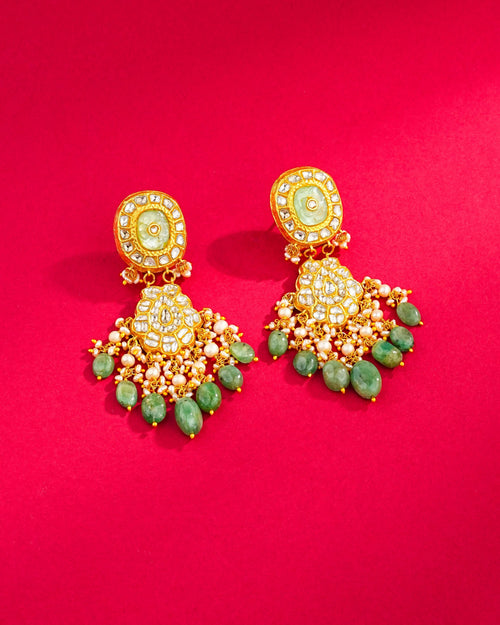 Dhyuti Polki Long Earrings