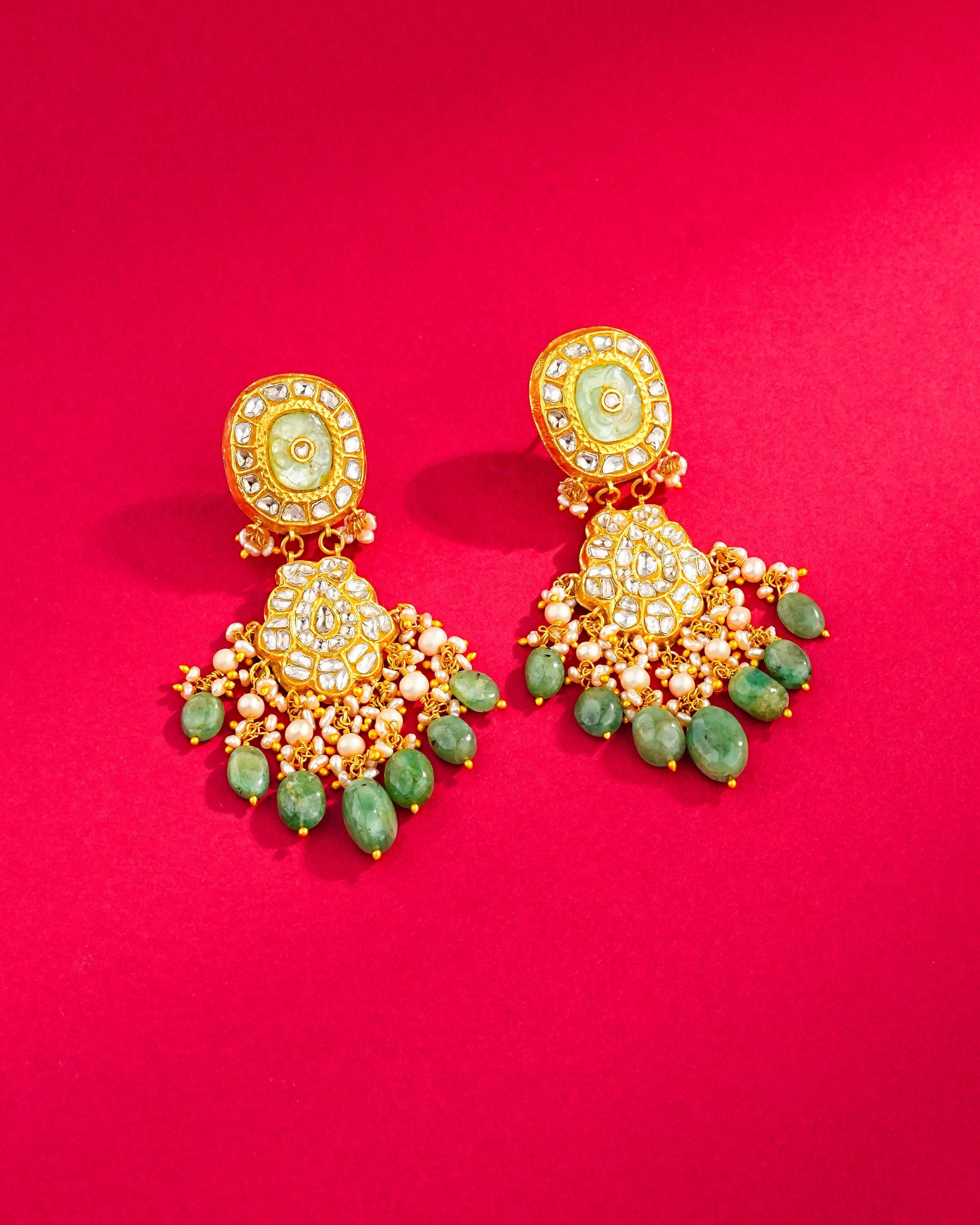 Dhyuti Polki Long Earrings