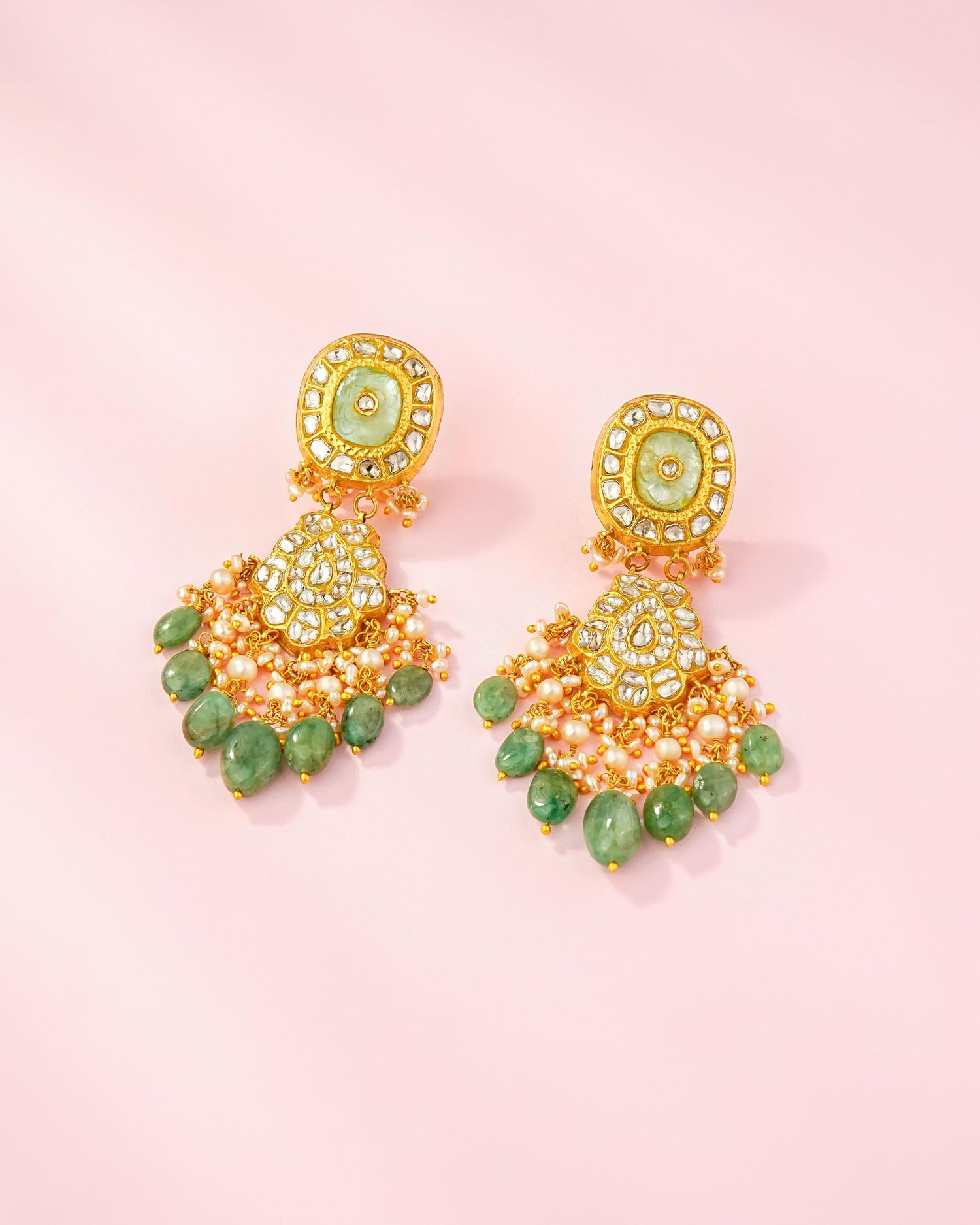 Dhyuti Polki Long Earrings